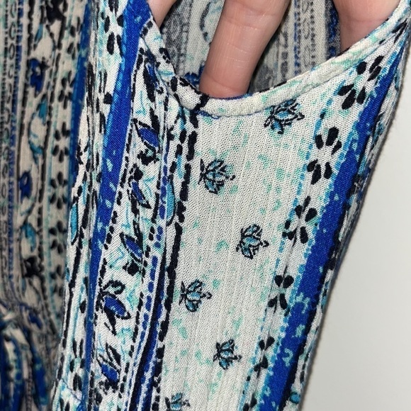 BOHO hippie Flowy blue floral maxi dress plus size 2x cottage core western - Picture 5 of 10